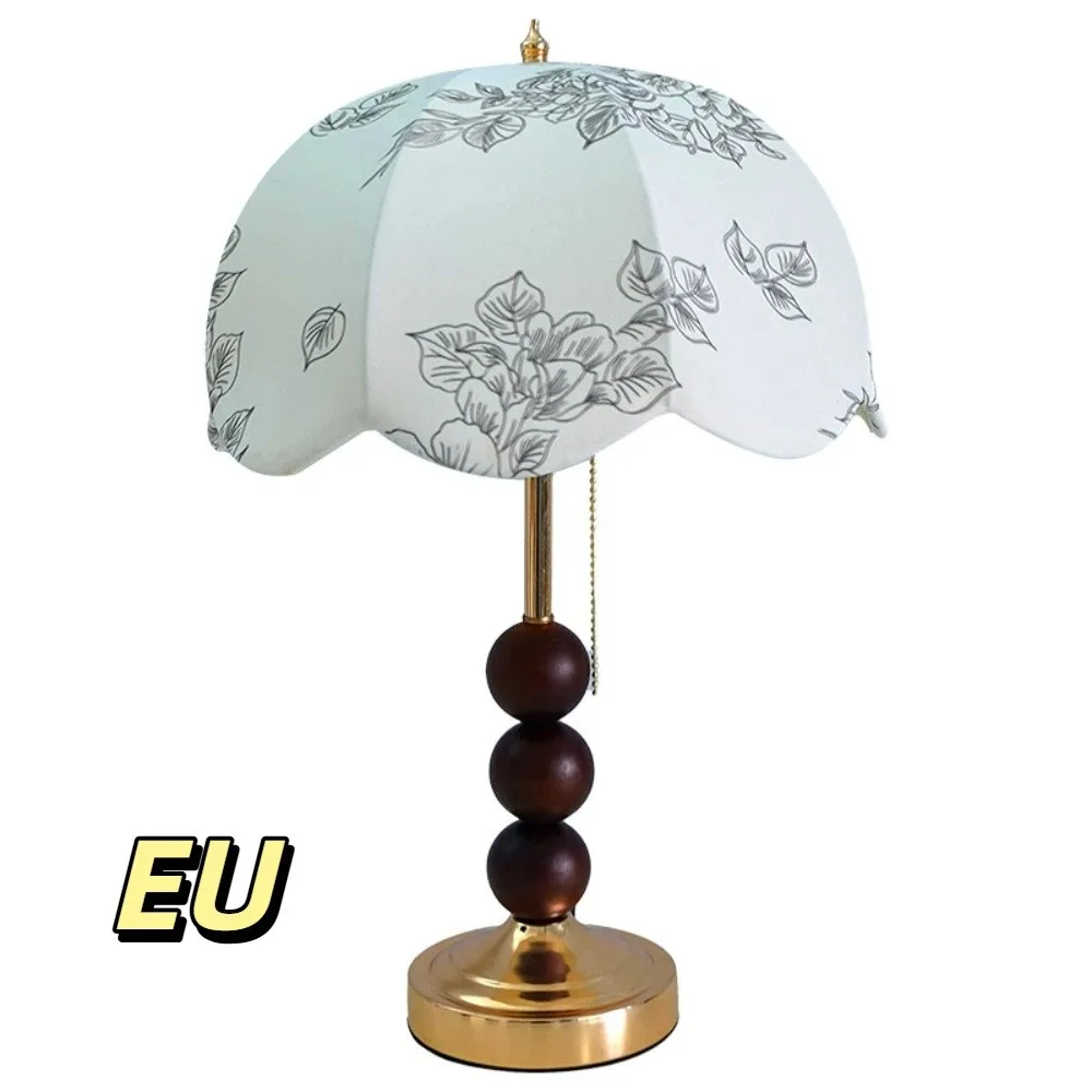 

Fabric Lampshade European Vintage Table Lamp Soft Light Even Light Diffusion Classic Table Lamp Sturdy Structure Warm Atmosphere