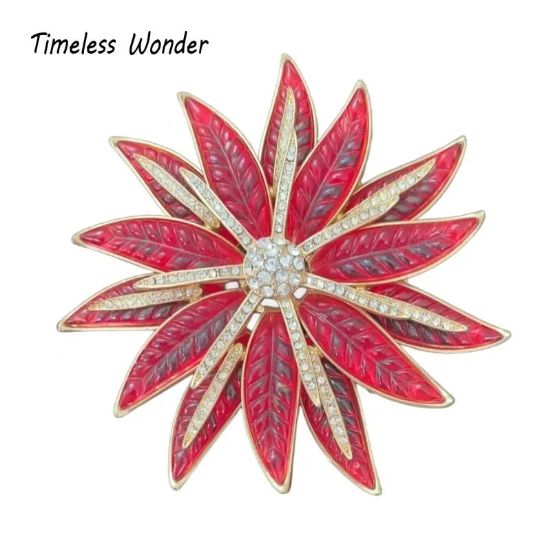 

Timeless Wonder Fancy Zircon Resin Geo Floral Brooch Pins for Women Designer Jewelry Runway Rare Luxury Gift Top Retro 3440