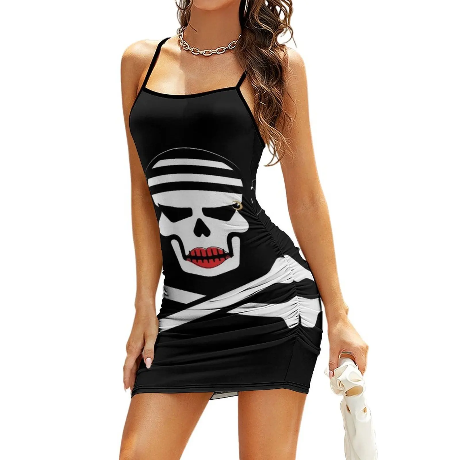 

Sexy Lady Pirate Lipstick Skull Sling Dress dress for woman womens dress Woman dresses sensual sexy for women