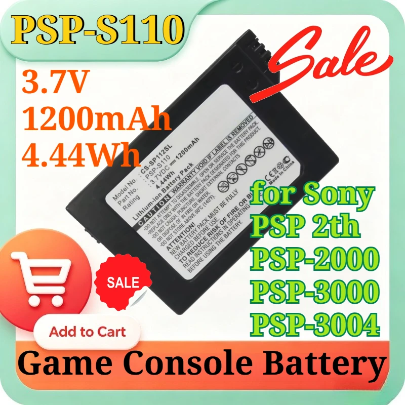 PSP-S110 3.7V 1200mAh Li-ion Replacement Battery for Sony PSP 2th PSP-2000 PSP-3000 PSP-3004 Slim Portable Game Console Battery