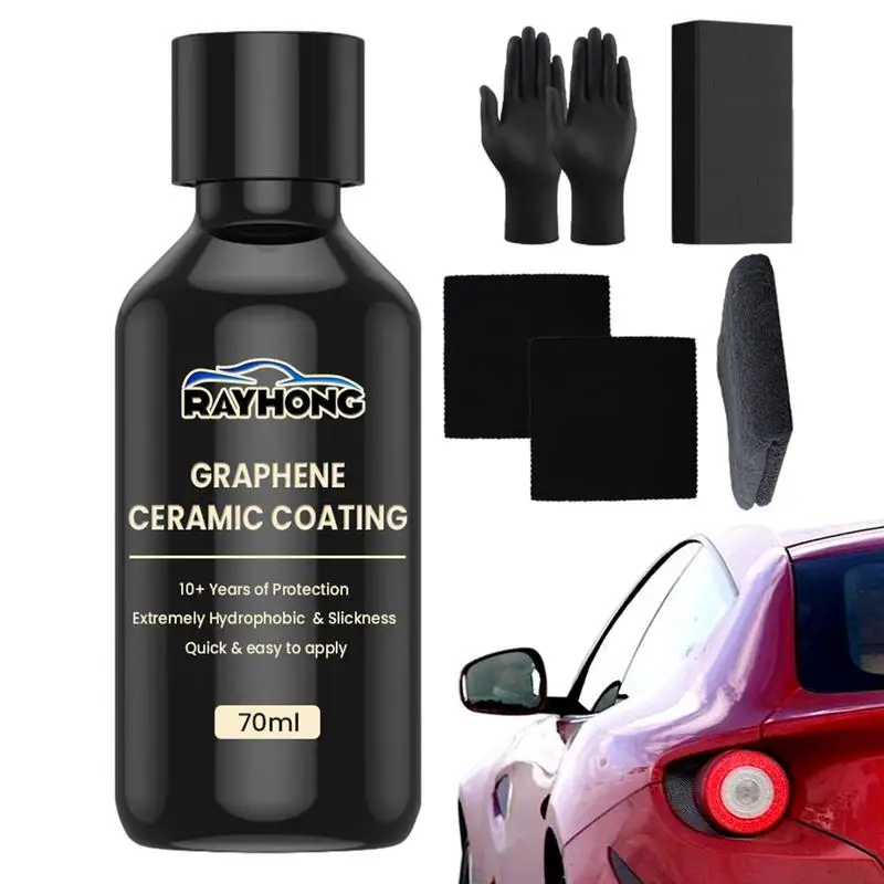 Recubrimiento cerámico de grafeno automotriz, capa Nano hidrofóbica de Coatin líquido, agente de recubrimiento de pintura de pulido, pulido de coche, 70ml