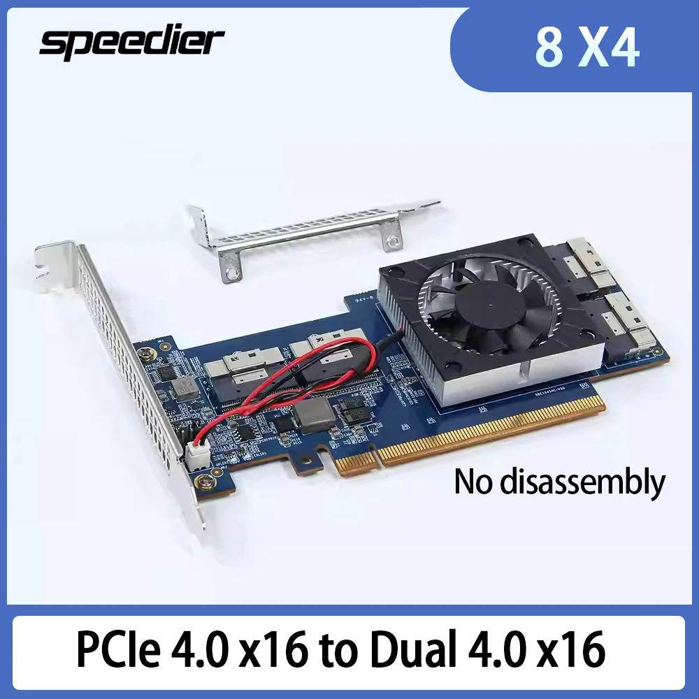 Riser PCIe 4.0 X16/x8/x4 To NVMe Hard Disk SSD Graphics Card Expansion Card PEX88048 8654 cable,PCIe 3.0 749 Expansion Card