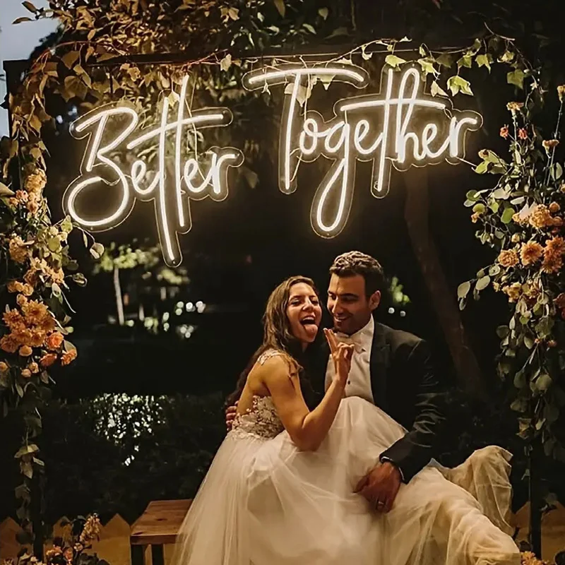 

Better Together Neon Sign Large Size For Wedding Neon Light Sign Wall Decor Neon Led Lights Bedroom Wedding Decoration