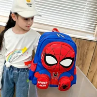1Pc Mesuca 3D Little Spider Kids Backpack, Cartoon Supes Kindergarten School Bag, Boys Light‑Weight Oxford Cloth Shoulder Bookbag With Small Coin Pouches, Children Daily Travel Backpack Gift 7