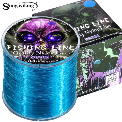 Sougayilang 500m Nylon Fishing Line Japanese Super Strong Monofilament Main Line Fishing Cord  High Strength Abrasion Resistance
