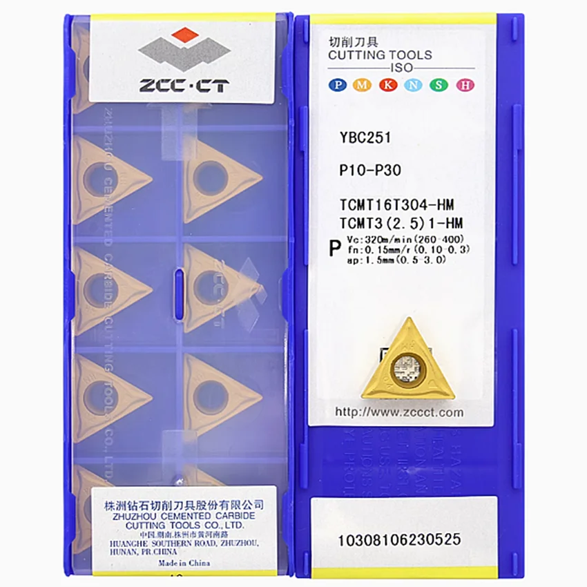 

TCMT16T304-HM YBC251/TCMT16T308-HM YBC251/TCMT16T312-HM YBC251 ZCC.CT Твердосплавные пластины для лезвий с ЧПУ, вставки для токарных инструментов, 10 шт./кор.