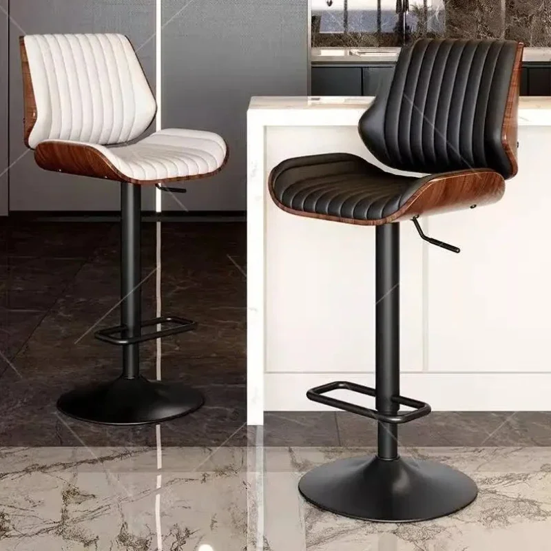 

Modern Black Adjustable Bar Stools Swivel Unique Designer Brown Bar Stools Ergonomic Nordic Banqueta De Cozinha Alta Furniture