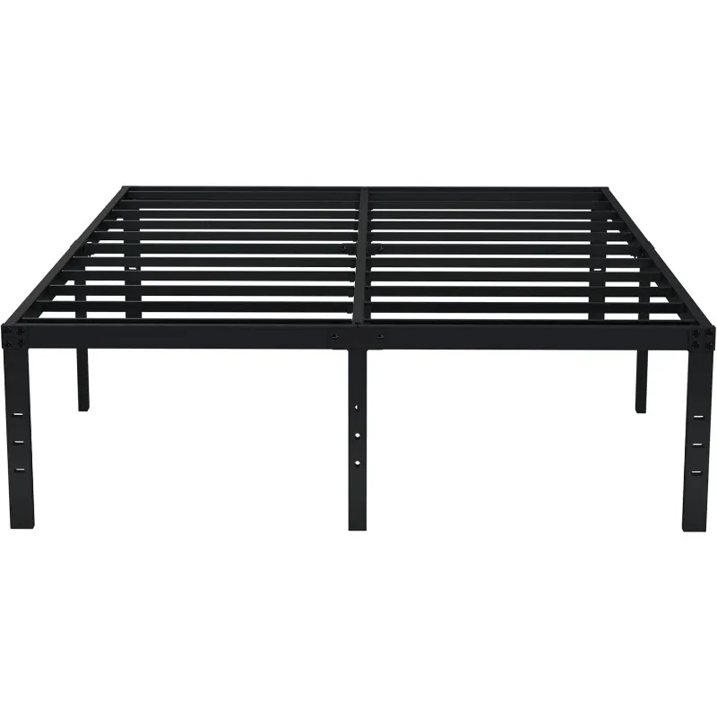 Queen Bed Frame No Box Spring Needed 18 Inch Heavy Duty Metal Tall Platform Bed Frame Queen Size with Large Storage Space