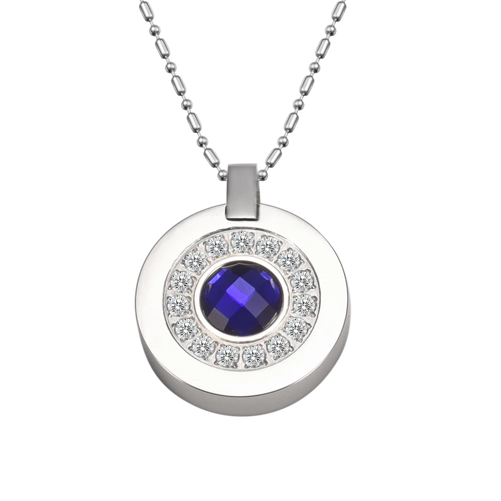 Wollet Volcanic Stone Negative Ion 316 Stainless Steel Necklace Pendant for Women Jewelry Gift