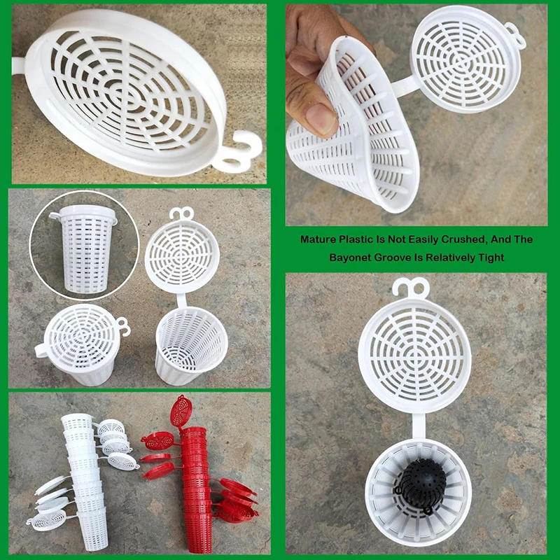 10 Pcs Fishing Bait Cage Trap Fish Lure Feeder Basket Holder Plastic Bait Bucket