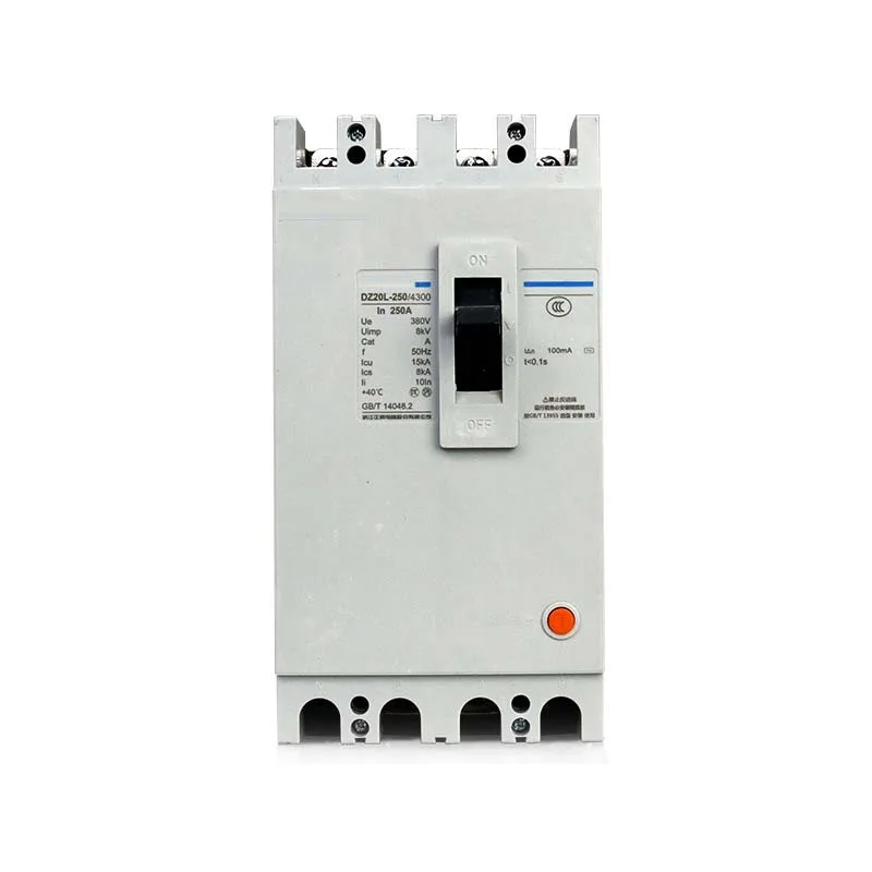 Leakage protector DZ20L plastic case circuit breaker 400A three-phase four-wire 4p160A250A leakage switch