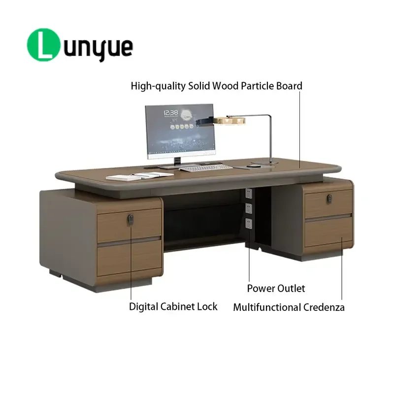 Luxury Modern Italian Design CEO Executive Desk Ergonomic ModularOffice Furniture with Drawers for Manager Workstation