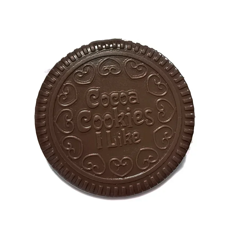 Cute Chocolate Cookie Shaped Design Mirror Makeup Chocolate Folding Comb Makeup Gift Portable Mini Pocket Mirror With Comb Brown