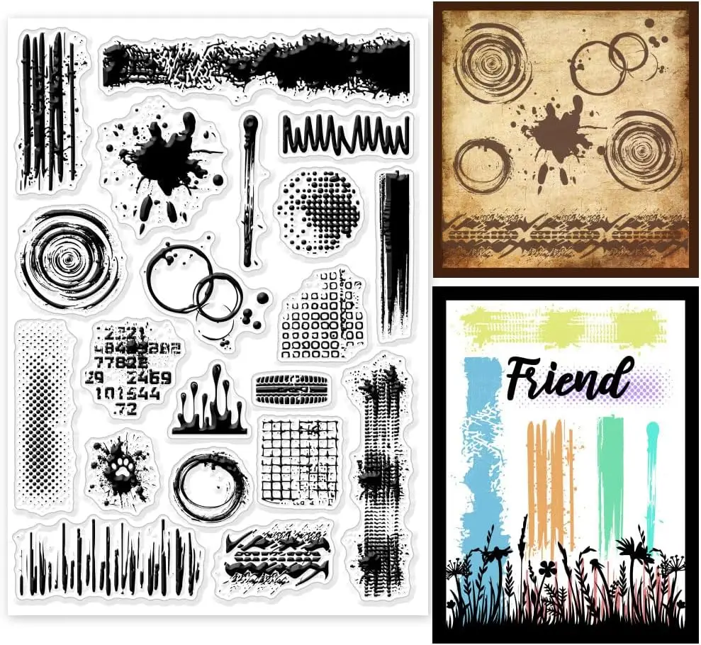 2024 nuevo sello de fondo de Graffiti sellos claros para álbum de recortes goma de silicona transparente DIY álbum de fotos Decor1031