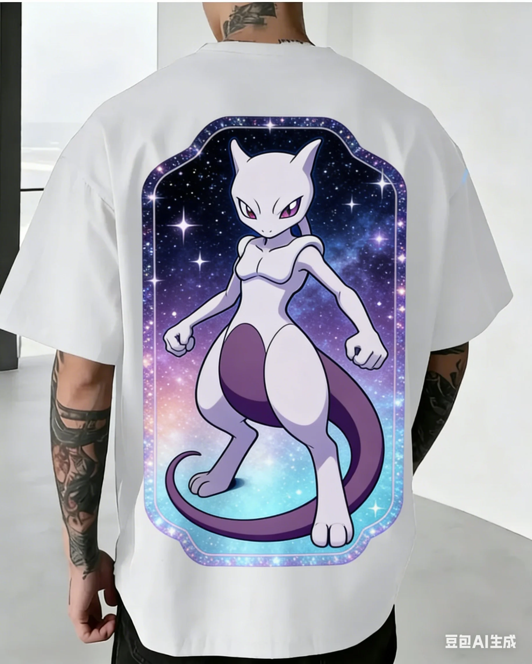 

Pokémon Legendary Beast Series Drop Shoulder Short Sleeve Heavy Cotton American High Street Dark Style Oversize Couple's Version