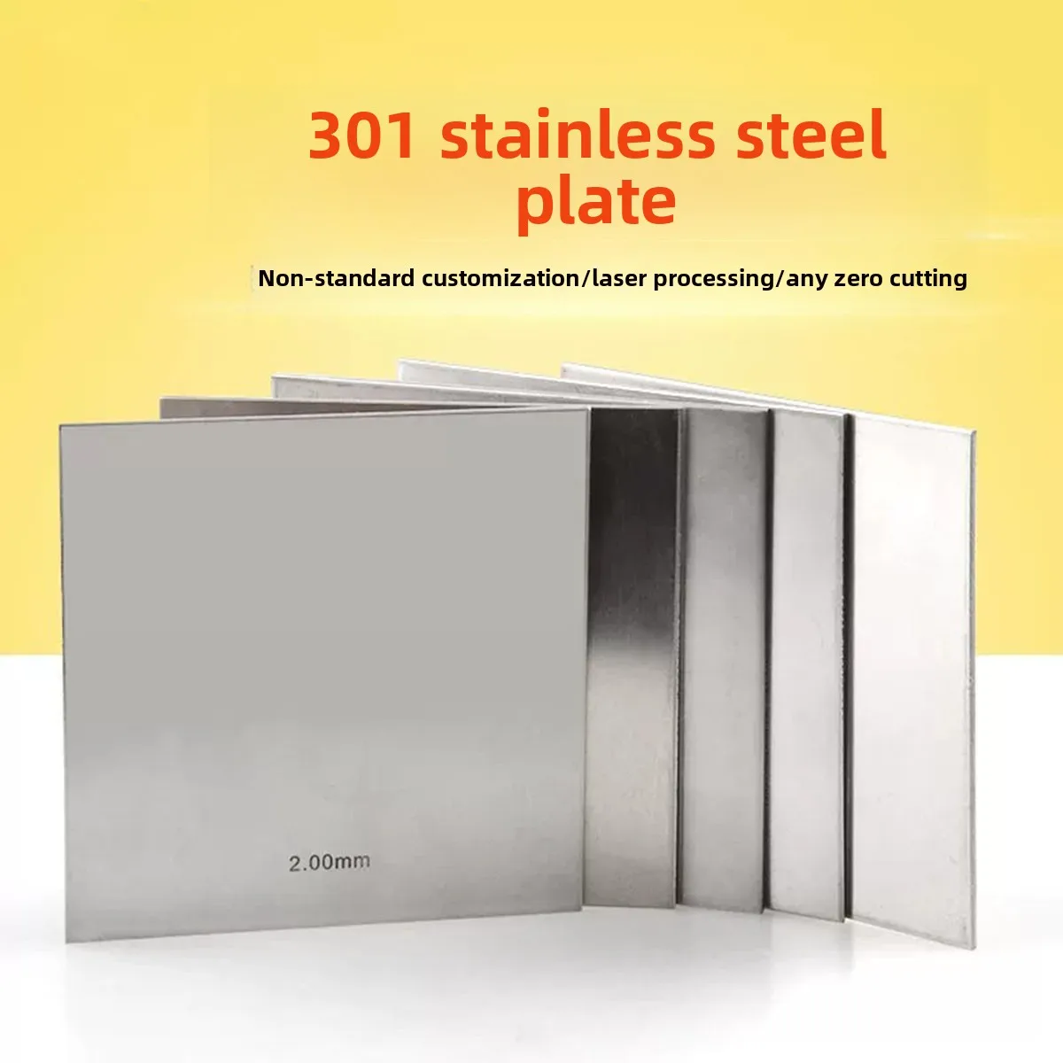 

301 Stainless Steel Board Spring Stainless SUS301 Metal Sheet Plate 100x100mm*Thick 0.01-1mm Anti-corrosion DIY Material