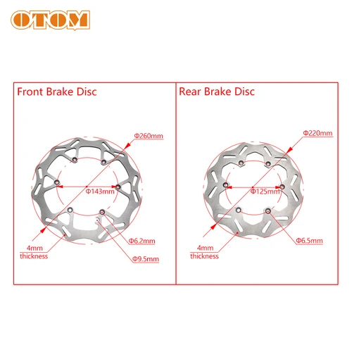 Imagen 2 del producto OTOM-rotores de disco de freno para motocicleta, accesorio delantero y trasero de 260mm y 220mm, 6 agujeros, para KTM HUSQVARNA SX XC EXC XCW TC FC TX FX TE FE 250 350 450