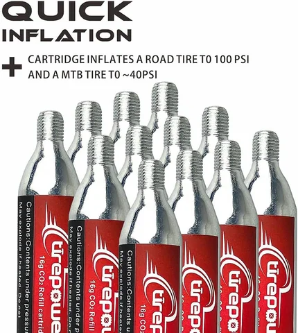 5/12/20개입 x 16g 나사형 CO2 카트리지 세트 프레스타 및 슈레더 밸브 호환 자전거 타이어 펌프 로드 MTB 자전거용