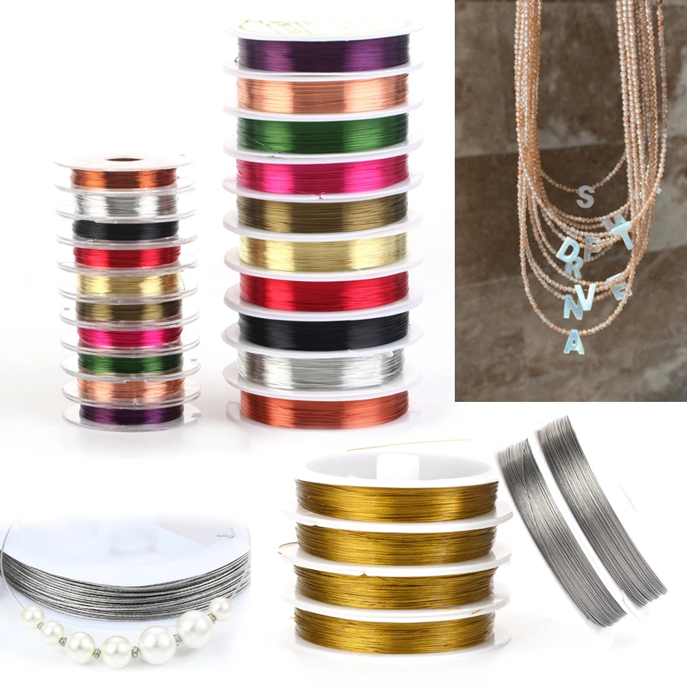 1Roll Stainless Steel 0.3-0.6mm Resistant Strong Line Beading Wire Jewelry Cords String for Jewelry Making DIY Bracelet Necklace