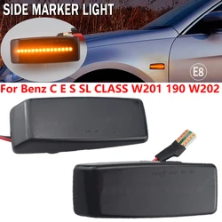 High Quality 2PCS Dynamic Amber LED Side Marker Light Blinker Turn Signal Lamps For Mercedes Benz W201 190 W124 W202 W140 R129
