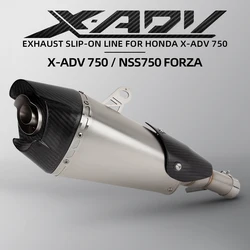 Slip On For HONDA X-ADV750 X-ADV 750 ADV 750 2018 - 2024 Motorcycle Exhaust Escape Mid Link Pipe Carbon Muffler DB Killer