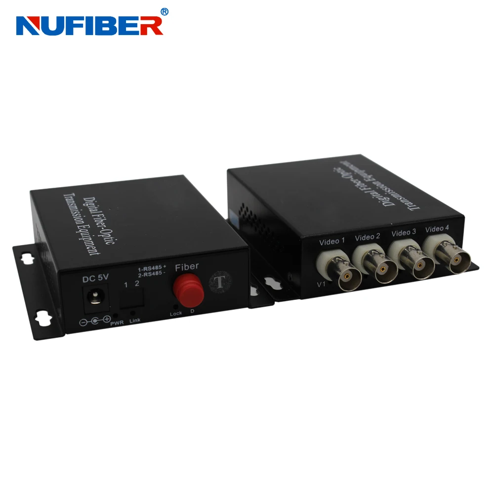 Low Price Fiber Optic Digital CCTV Video Converter 4 Ports Digital CCTV Converter Twisted Pair Fiber Optical Video Transceiver