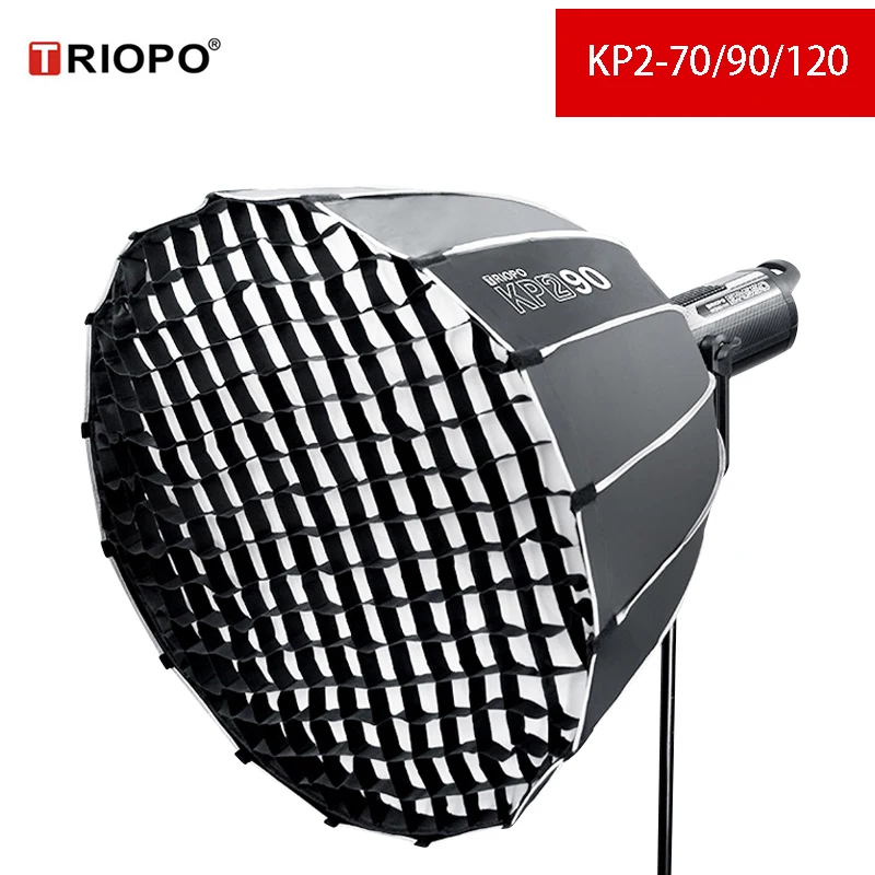 TRIOPO KP2-70CM KP2-90CM KP2-120CM Softbox Bowens Mount Photography Parabolic Professional Deep Mouth Soft Box For Studio Flash