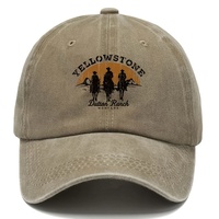 Vintage Washed Baseball Cap - Adjustable Dad Hat with Yellowstone Dutton Ranch Design Hand Washable, Western Style for Men