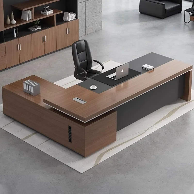 Simple Modern Boss Desk Office Furniture Manager Executive Table and Chair Combination