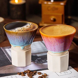 190ml Creative Retro Coarse Pottery Coffee Cup Kiln Ceramic Cup Home Latte Middle East Espresso Coffee Cup Home Decoration