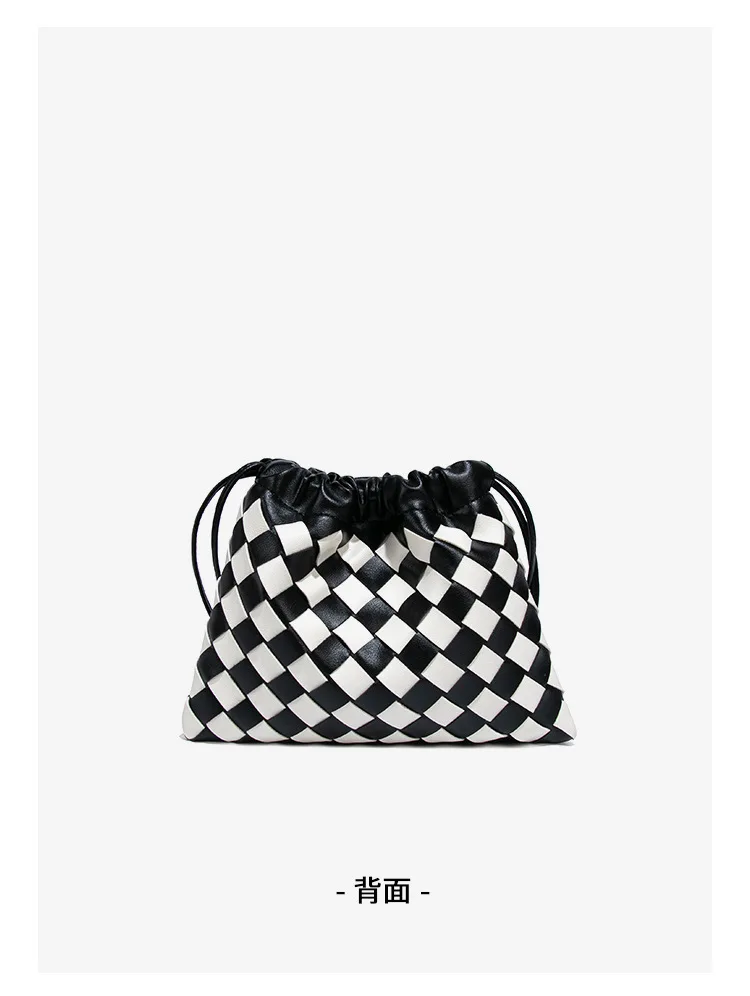 High End Fashion Handbag Messenger Bag with Large Inner Pocket, Popular Pure Hand Woven Bag for Women Tote Shoulder Underarm Bag