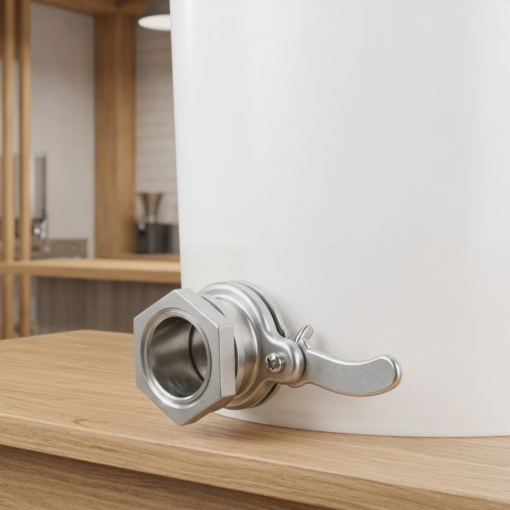 Easy to Install Stainless Steel Honey Gate Valve Silver Durable Honey Tap Gate Valve Beekeeping