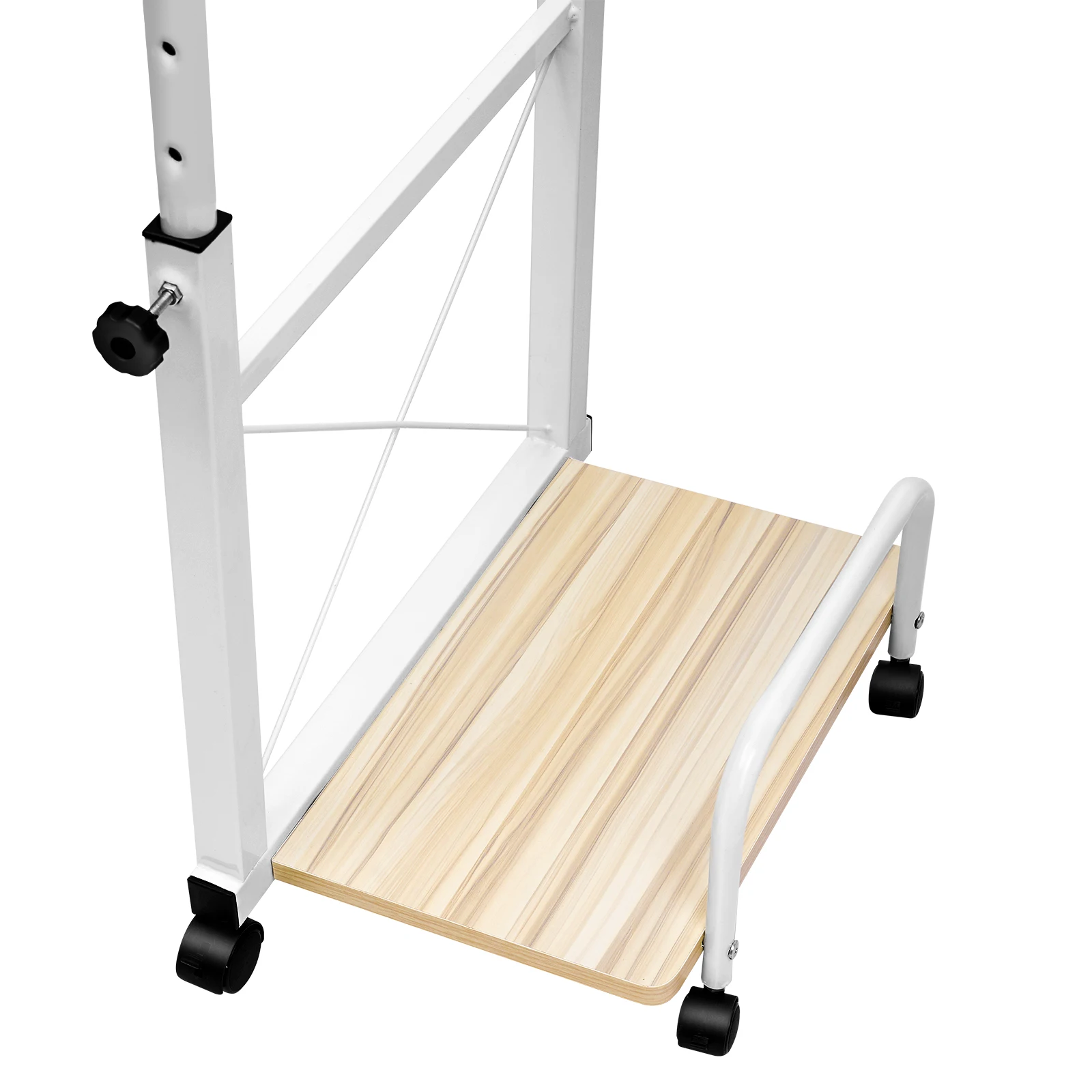 Computer Desk in Bed - Set with Three Keyboards, Maple with Guardrail