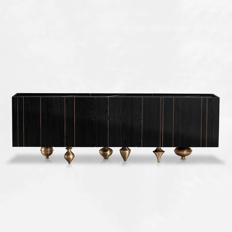 

-*Italian light luxury TV cabinet simple living room creative size apartment solid wood