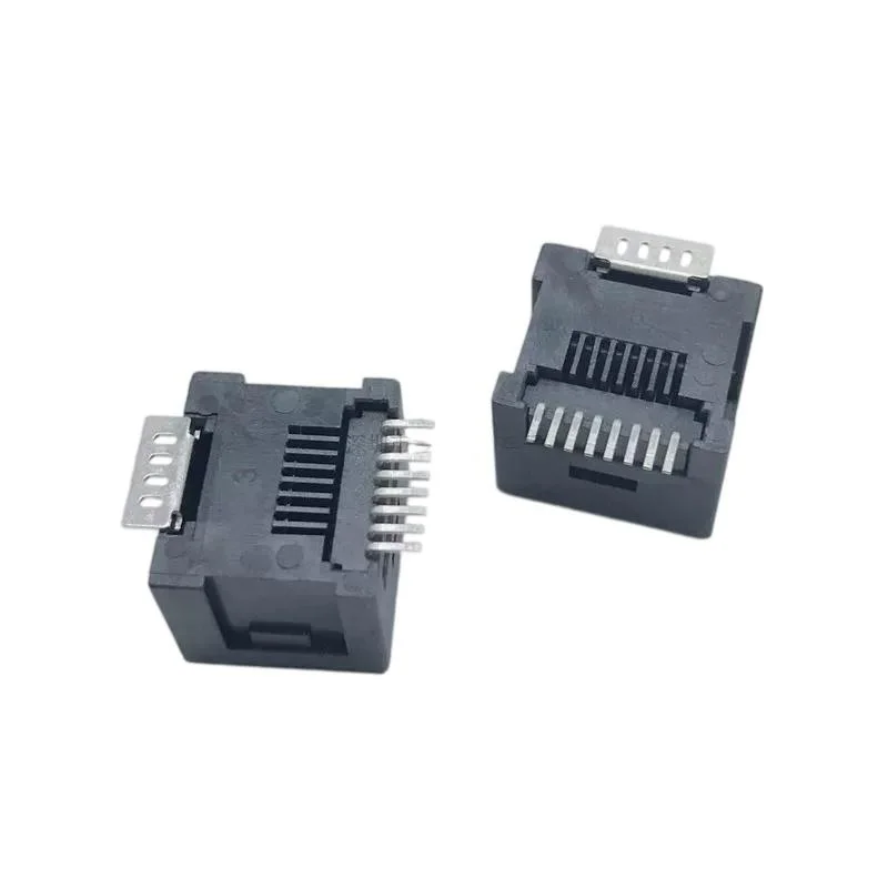 10Pcs 8P8C SMD Vertical RJ45 Female Jack - PCB Mount Network Socket Connector for Ethernet Applications