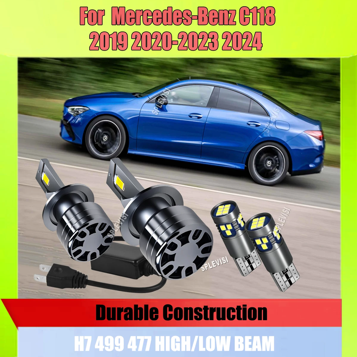

12v 24v LED Headlight Bulbs Kit 36000LM Hi-Lo Beam -Durable H7 bulb construction For Mercedes C118 2019 2020 2021 2022 2023 2024