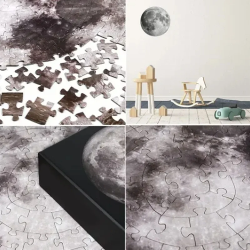Puzzle da 1000 pezzi a forma rotonda che migliorano la coordinazione con motivo lunare per adulti