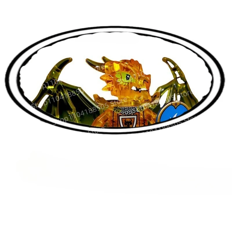 MOC نسخة الصدر من أجنحة معركة التنين، الظلام التنين فارس تمثال الزنزانة فسيفساء اكسسوارات هدية الحلي جمع