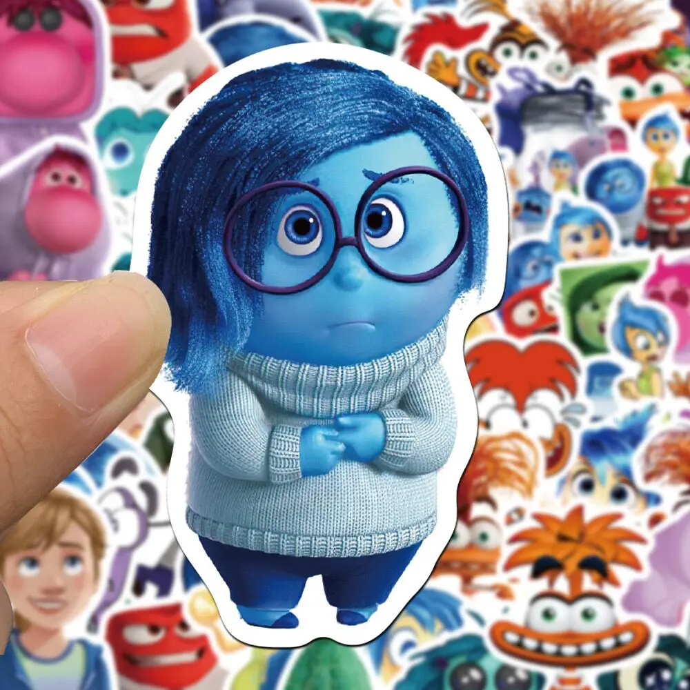 10/50PCS Disney Movie Inside Out Cartoon Stickers Cute Anime Decals Laptop Phone Fridge Guitar Decoration Sticker Kids Toys