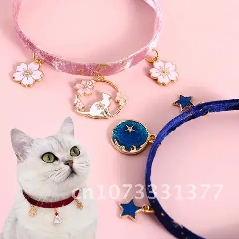 

1Pcs Cute Velvet Pets Supplies Adjustable Pet Party Collars Cats Collar Fashion Pendant Dogs Accessories For XS/S Pets