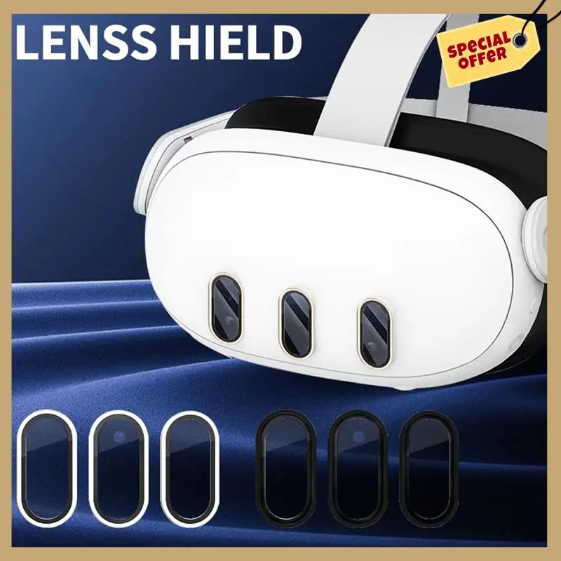 Stable Performance-3Pcs Tempered Glass For Meta Quest 3 Camera Lens Protector HD Lens Anti-Scratch Protective Film VR Accessorie