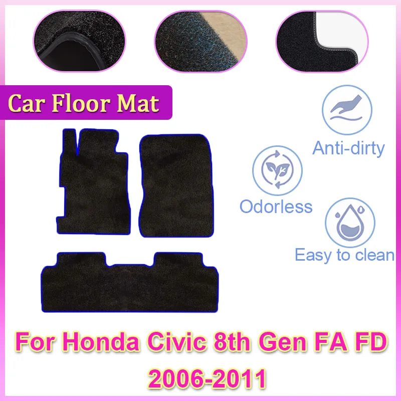 

Автомобильные коврики для Honda Civic 8-го поколения FA FD 2006 ~ 2011 2010 2008 2009, коврики, панели, подножки, коврик для ног, автоаксессуары