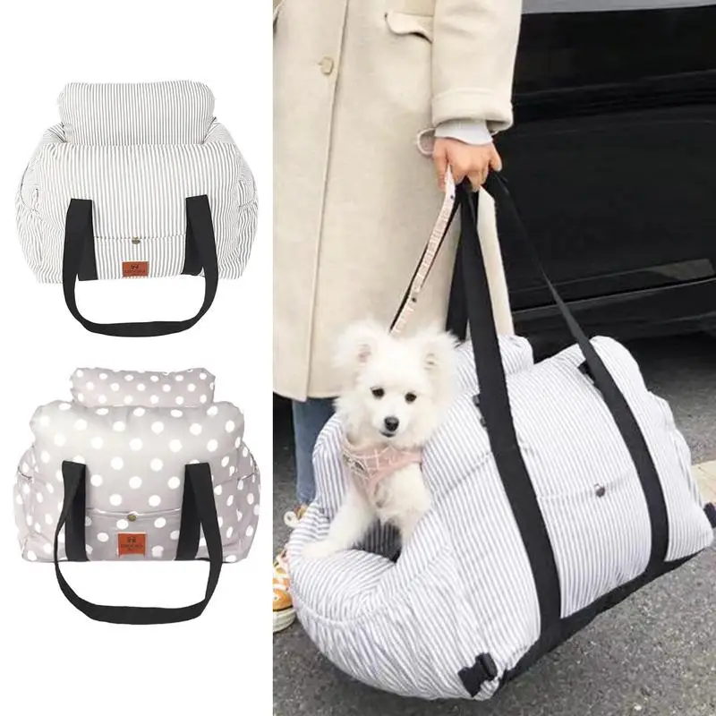 

Dog Travel Carrier Pet Bed Dog Car For Travelling With Adjustable Strap Pocket Soft Washable Travel Bags For Cats Or Small Pet