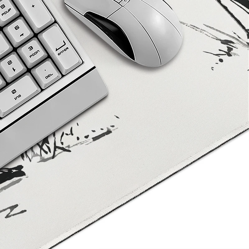 Bamboo Ink Samurai Duel Mouse Pad Gaming XL Computer Home Large Mousepad XXL Natural Rubber Soft Carpet Laptop Mice Pad
