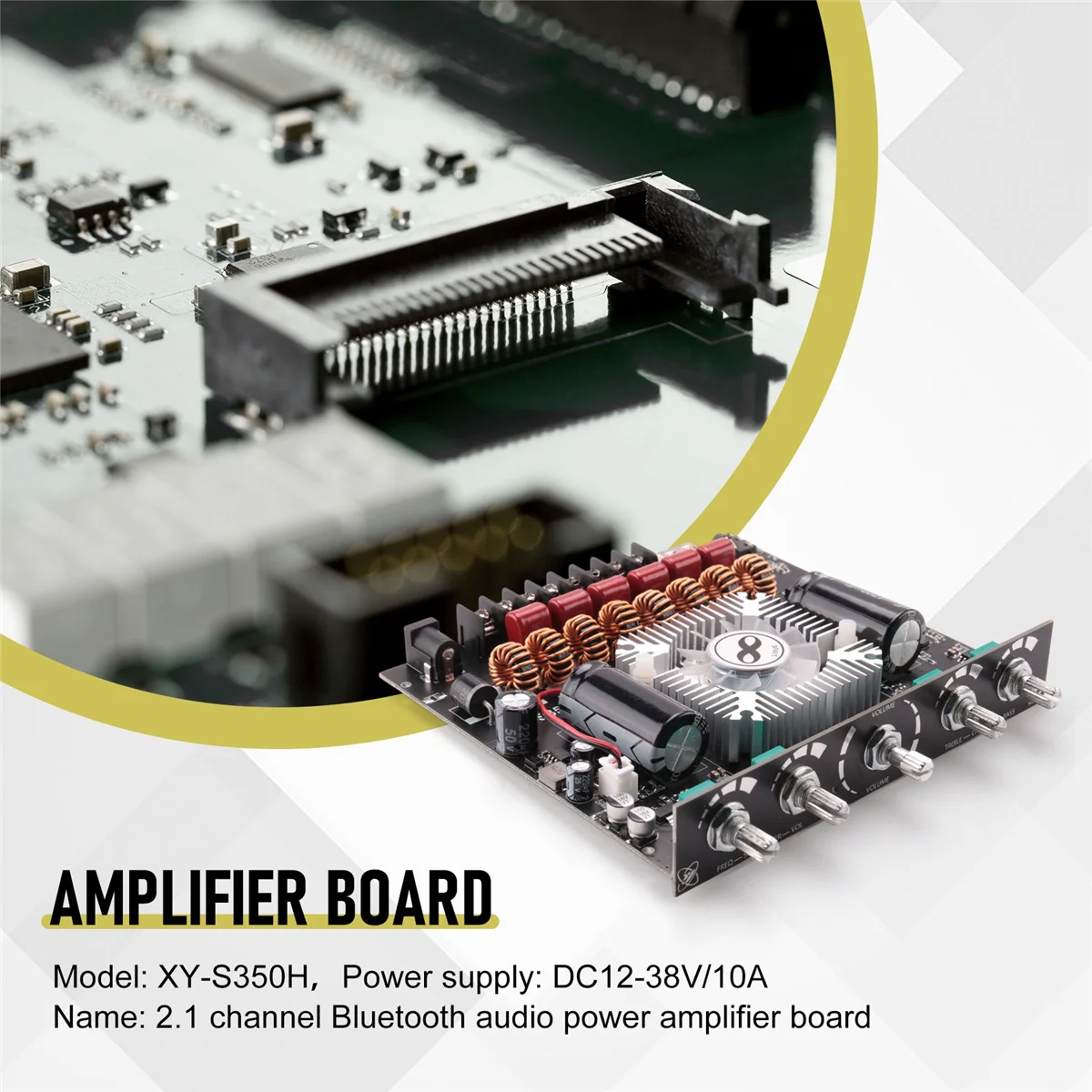 2.1-Channel TPA3251 Bluetooth Digital Amplifier Module High and Low Tone Subwoofer,220Wx2+350W Amplifier Board XY-S350H