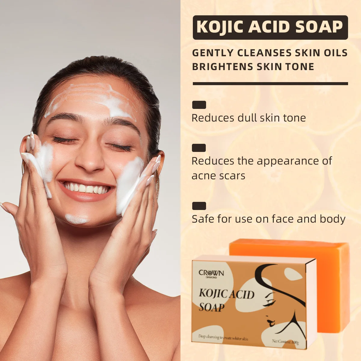 1/2/3Pcs Handmade Kojic Acid Soap Skin Care Deep Cleaning Moisturizing Cleansing Essential Temperate Brighten Whitening Soap