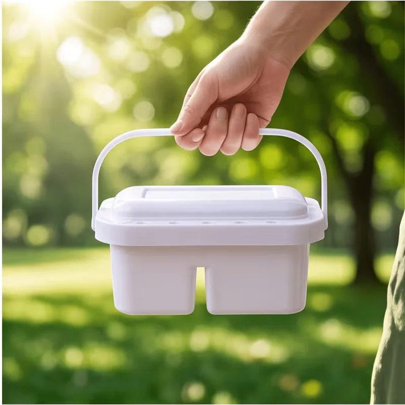 Large Capacity 2-in-1 Art Brush Washing Bucket Set with Partitioned Design Portable Color-Safe Hand-Painting Tool for Artists