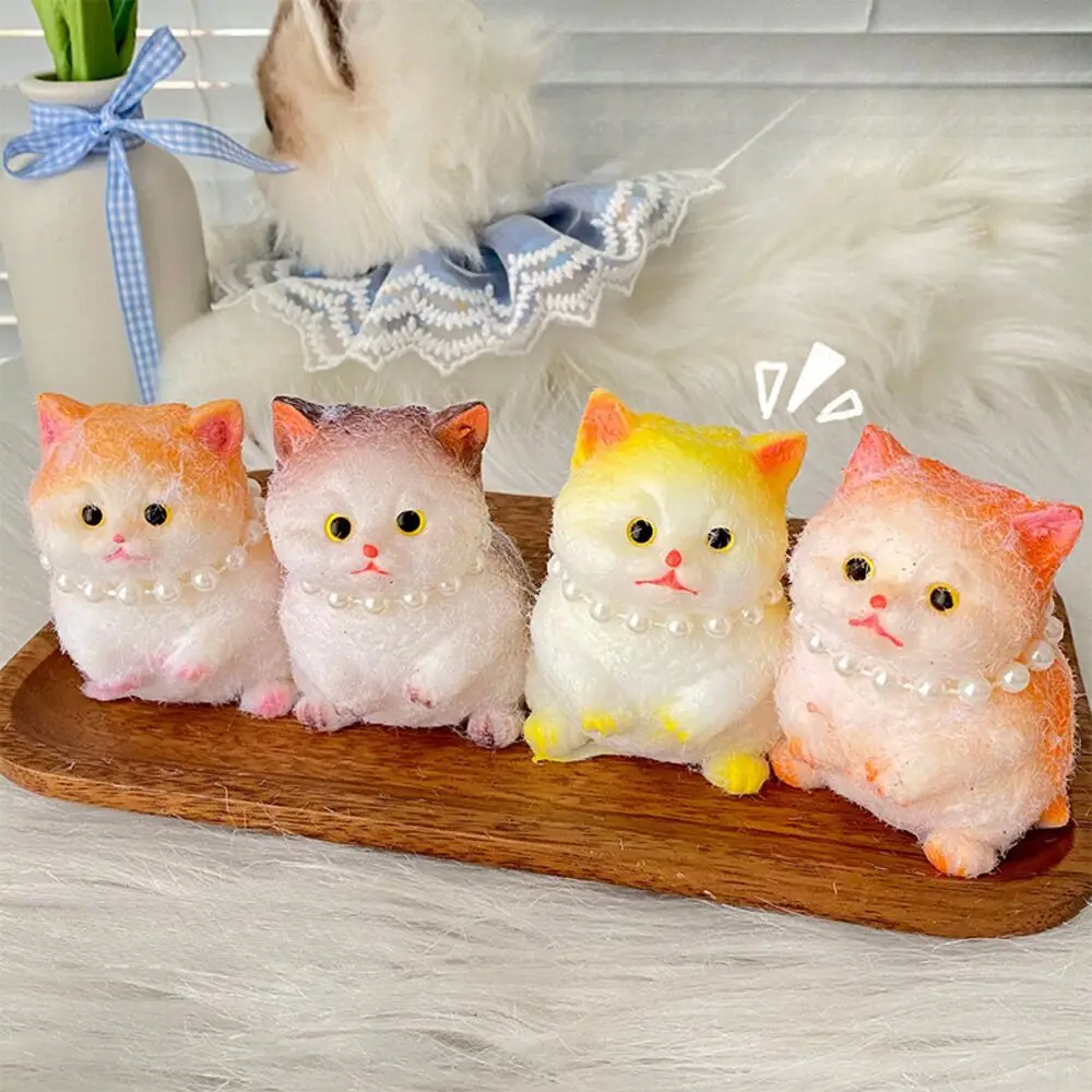 Simulatie Kat Squeeze Speelgoed haar Relief Fidget Zintuiglijke Speelgoed voor Kinderen Volwassenen Leuke Zachte Kneden Bal Cadeau voor Angst