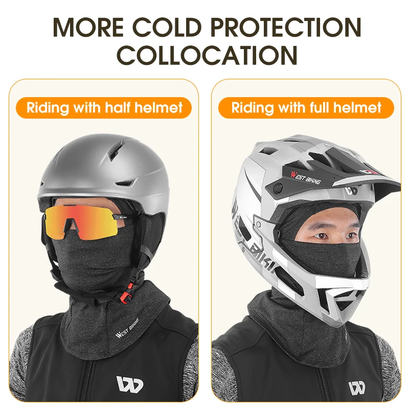 WEST BIKING Winter Fleece Cycling Cap Hat Windproof Men Women Sport Scarf Balaclava Ski Bicycle Motorcycle Running Neck Warmer