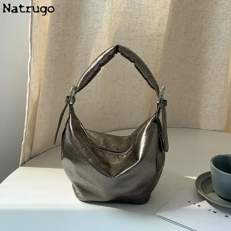 Torebki w stylu Vintage Hobo dla kobiet w jednolitym kolorze skórzane torby na suwak torba na ramię Crossbody luksusowy projektant damskie torby pod